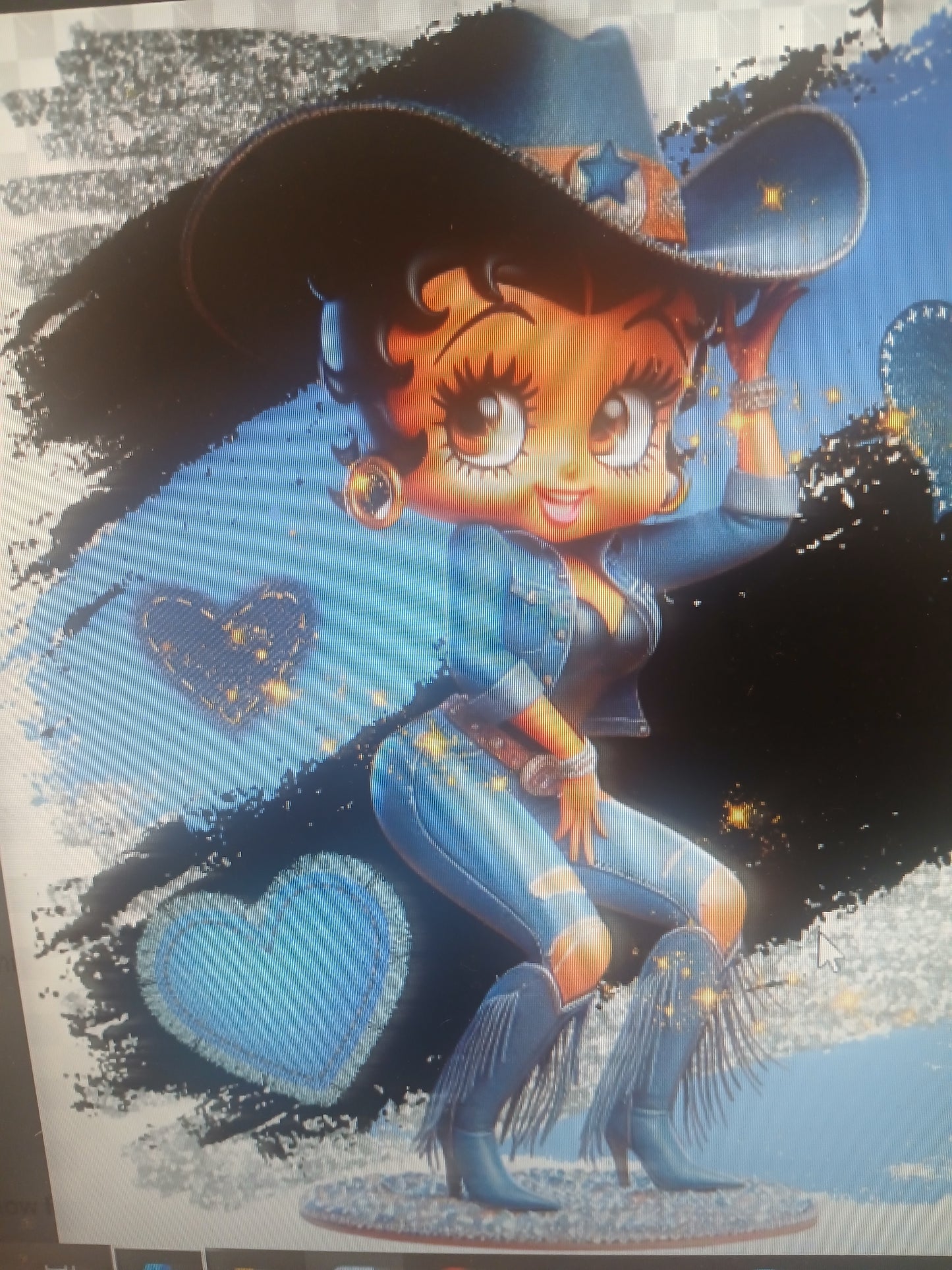 Betty Boop Tee Shirt in Boots and Hat