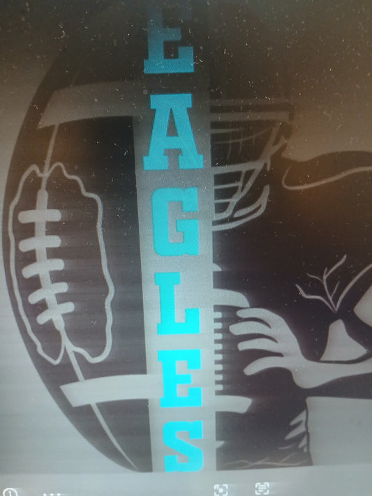 Eagles Half ball, Half man in Green center lettering