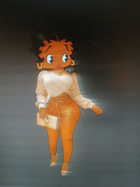 Betty Boop in Rust and Orange Outfit Tee Shirt